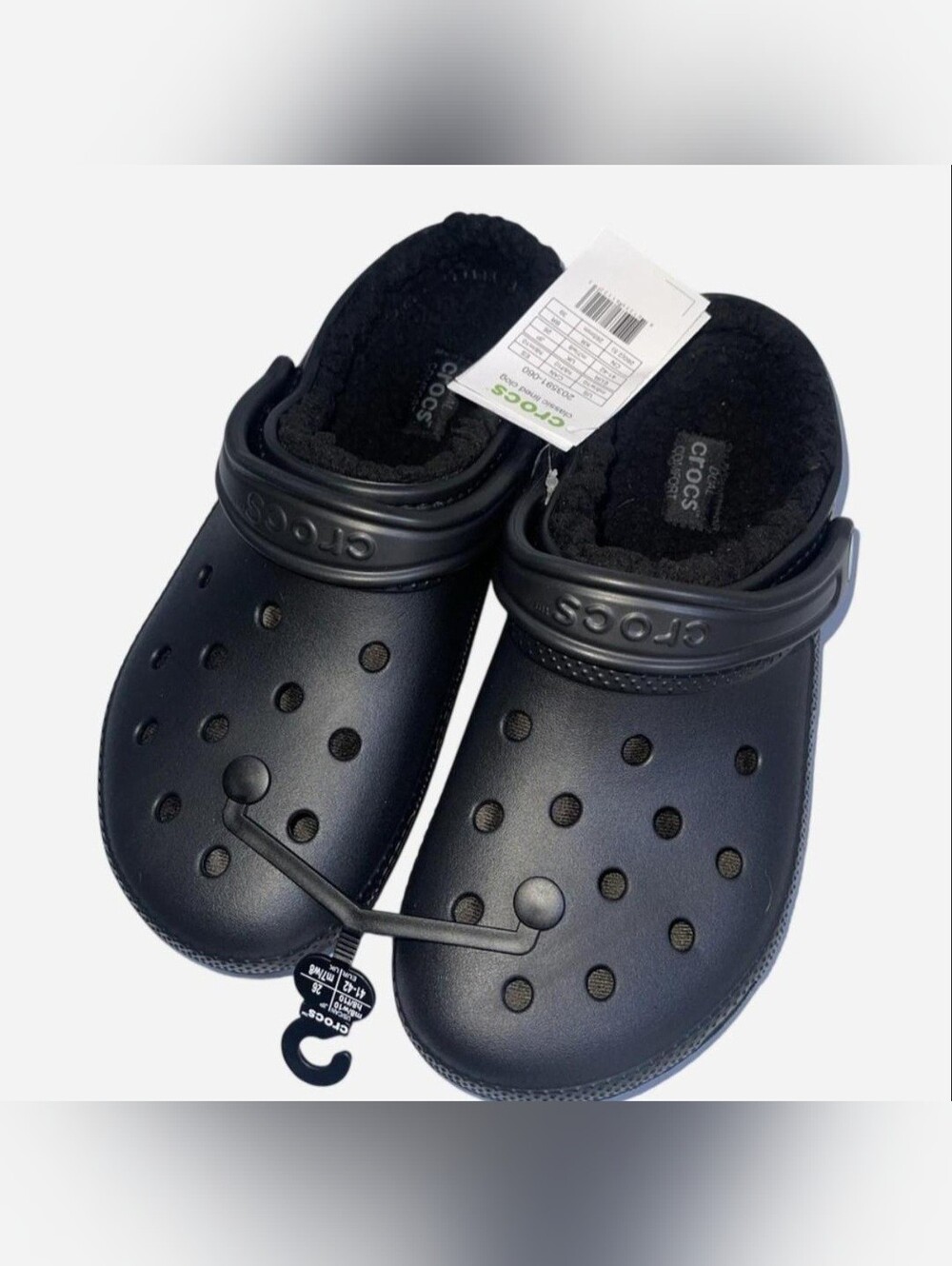 Crocs Black Classic Lined Clog Woman's Size 8